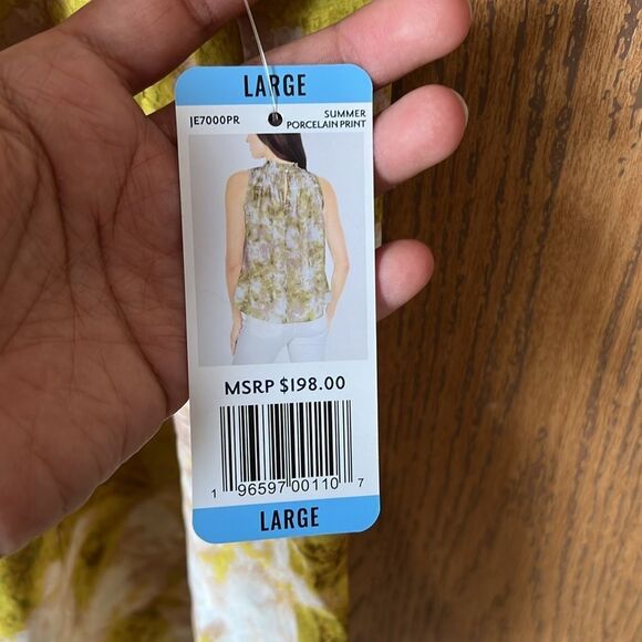 NEW Joie Sleeveless Summer Porcelain Print Blouse Size Large - Picture 7 of 11
